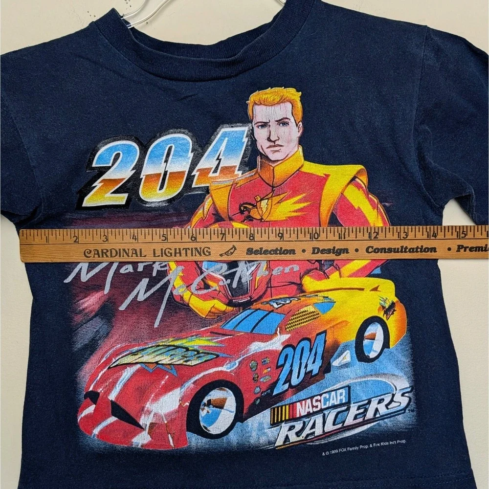 Vintage Nascar Racers Mark McCutchen Charger 1999 Fox‎ Cartoon Shirt Youth 5-6